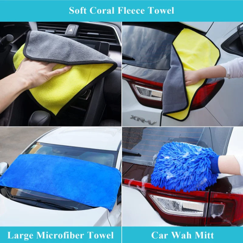 Complete Vehicle Beauty Cleaning Kit – Tire Wheel Scrub Brushes, Exterior Wash Mop & Detailing Accessories