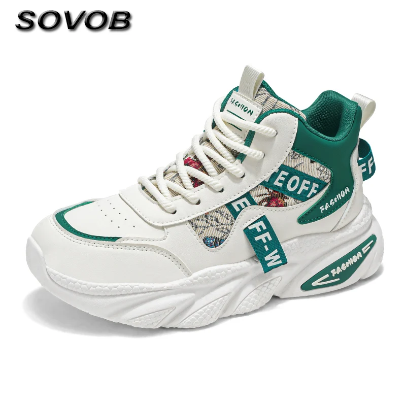 

Fashion High Top Men's Casual Sneakers Comfortable Anti-Slip Running Shoes For Men Lace-Up Platform Male Trend Shoes Scarpe Uomo