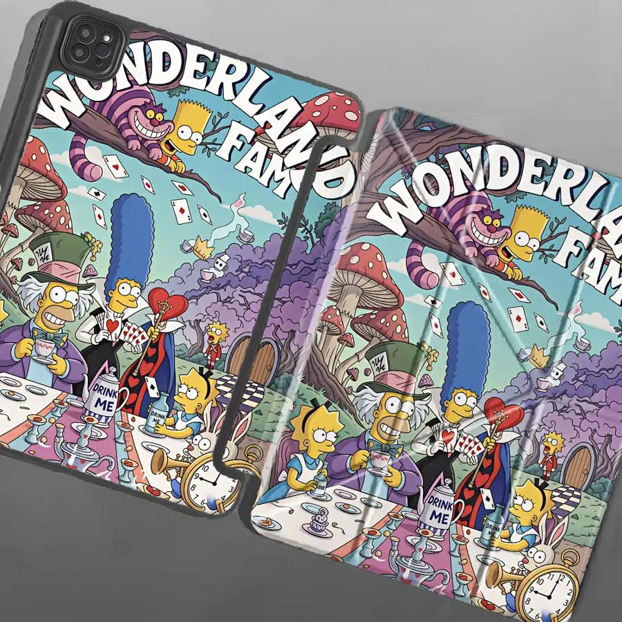 Funda con Soporte para Tablet iPad Mini 6 7 Pro 11th 10th 9th 8th 7th 12.9 Pulgadas Pro 2025 Air 4 5 M3 M2 M4 11 Pulgadas Parodia de Los Simpson
