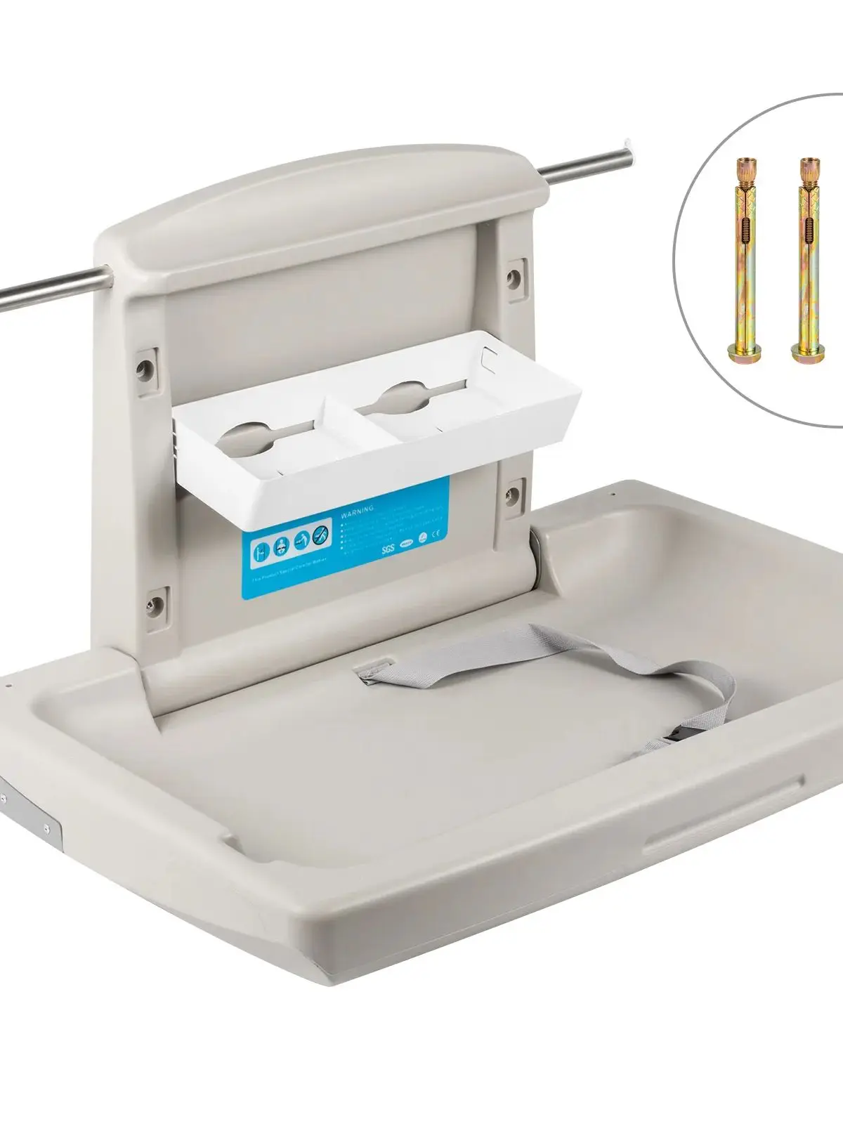 SucceBuy Babycommode Commerciële muurbevestiging Babyluiercommode Opklapbaar verticaal toilet Babycommode - afbeelding 2