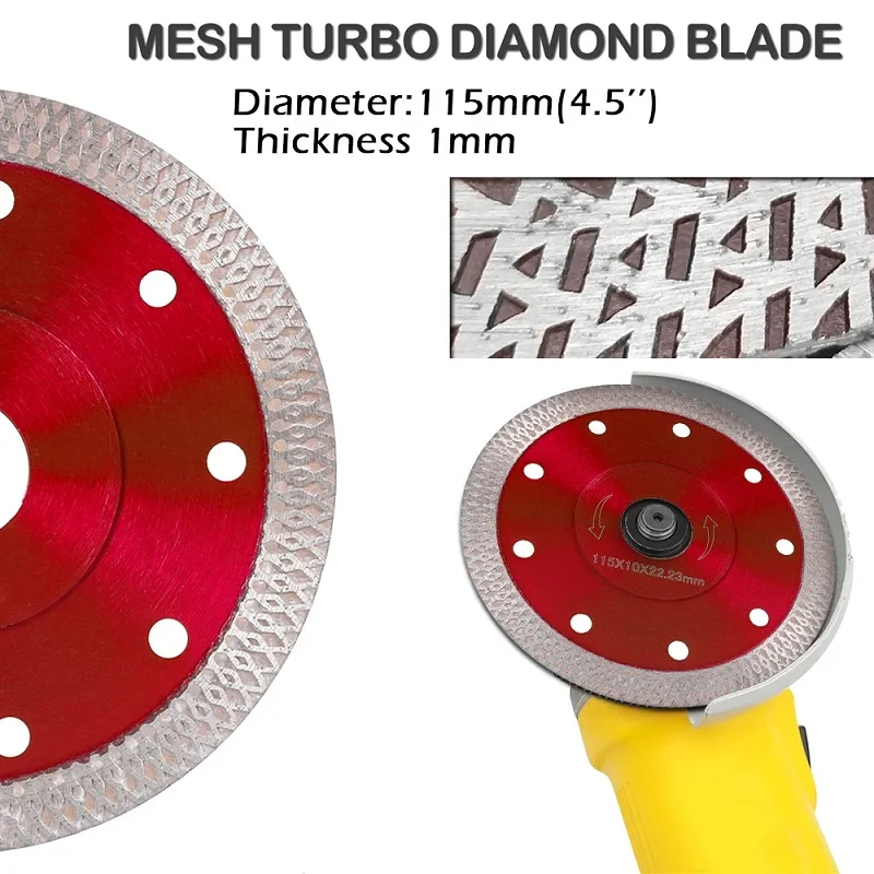 125mm Turbo Diamond Saw Blade Granite Marble Cutting Disc Porcelain Tile Ceramic Blades For Angle Grinder