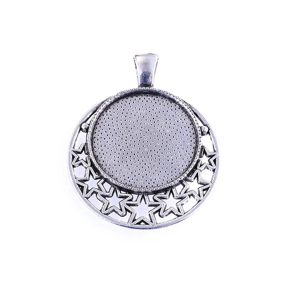 

100Pcs Alloy Pendant Charms 25mm Round Gemstone DIY Jewelry Making Necklace Bracelet Accessories Gift Set