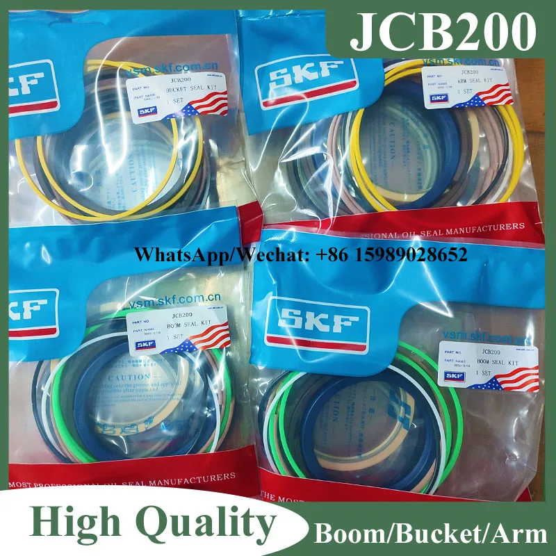 4Sets JCB200 JS200 Boom/Bucket/Arm Hydraulic Cylinder Seal Kit for JCB200 JS200LC Excavator Cylinder Seal Kits