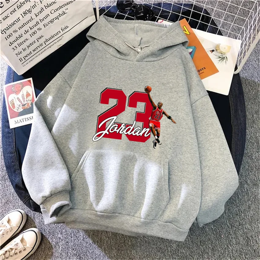 Damskie bluzy z kapturem Jordan 23. Bluza z nadrukiem Polar Casual Pullover Unisex Streetwear Harajuku Męska bluza z kapturem Odzież sportowa