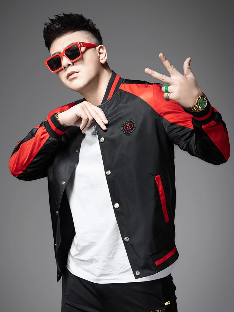 

New 2026 Men's Baseball Jaet Spring Autumn Lightweight Casual Contrast Color Zip up Top Youth Faion Stand Fit Windproof