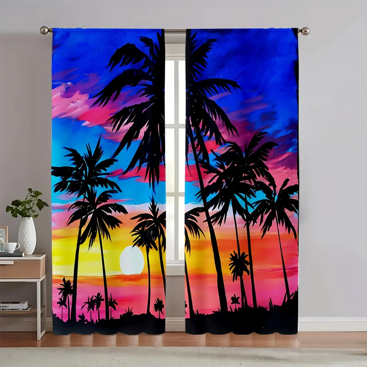 +2 Panels/Set Alphabet Printed Door Curtain Window Curtain Bedroom Living Room 41.3in x 90.5in Curtain Heat Noise Reduction Ligh