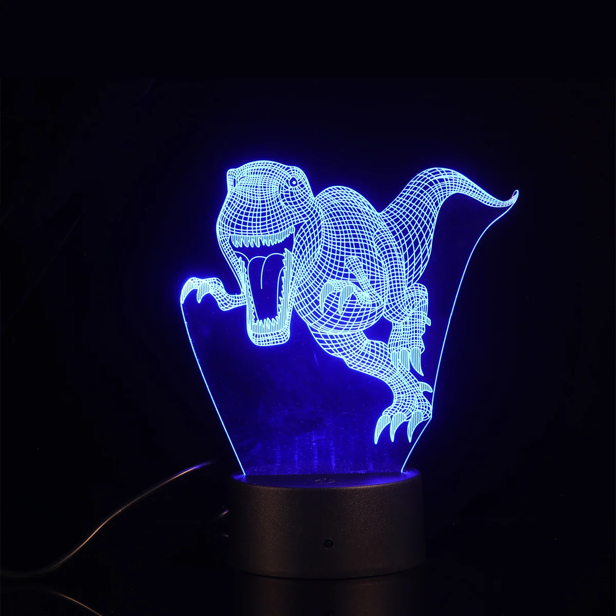 

3D Acrylic Dinosaur Plate Lamp USB Powered Color Change LED Illusion Light for Kids Room Office Night Decoration