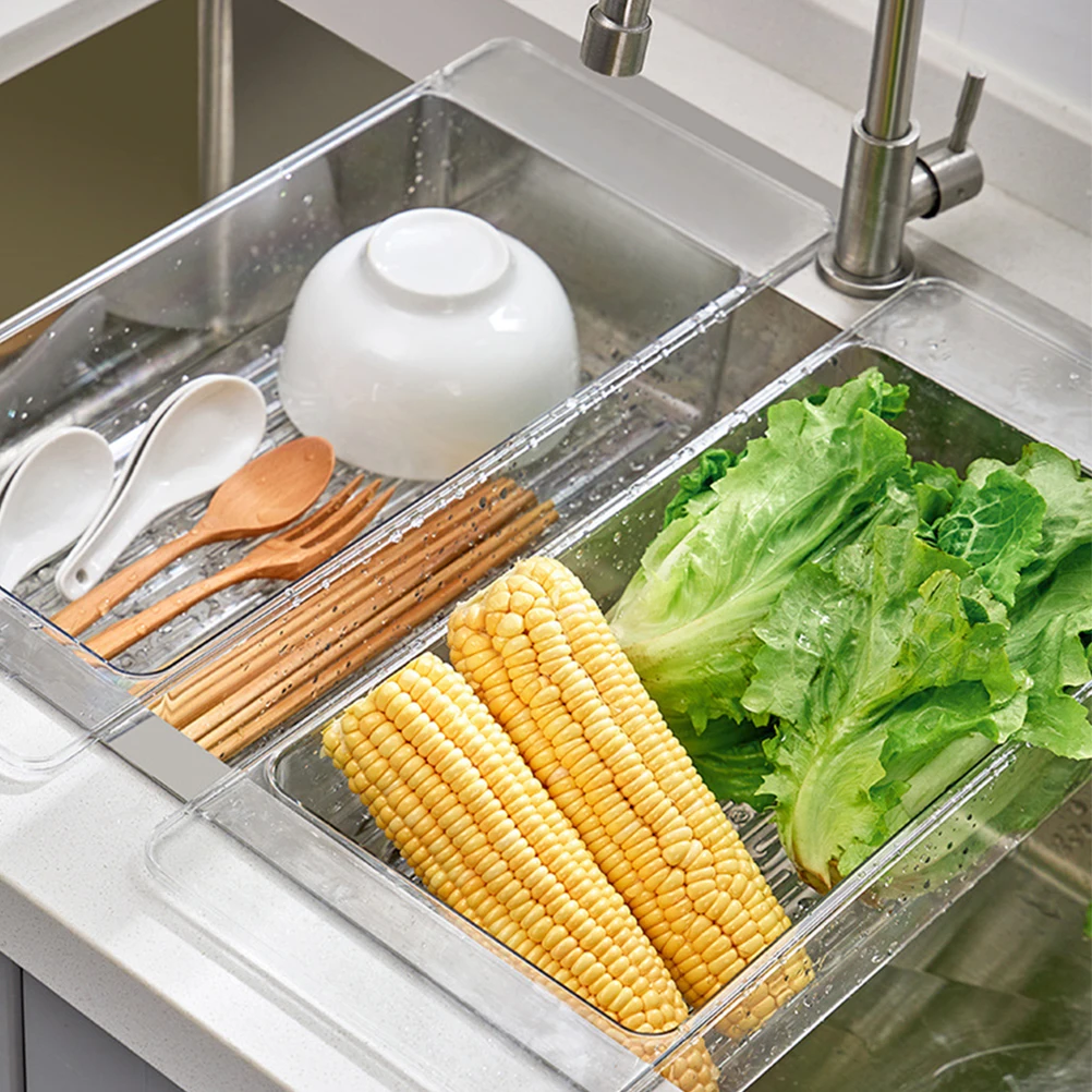 

Plastic Washing Draining Sink Storage Drain Holder Kitchen Vegetable Fruit Lightweight Compact Multifunctional Bowl Rack Storage