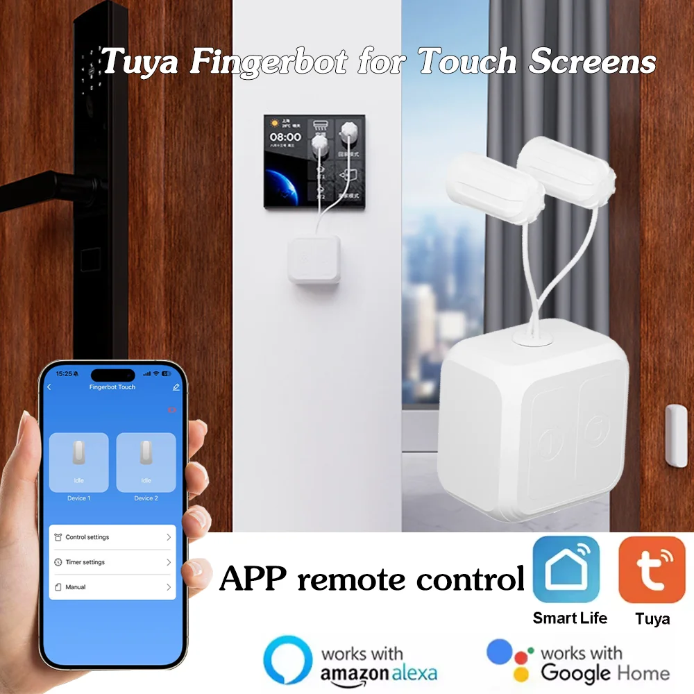 

Новый робот Tuya Fingerbot для сенсорных экранов Smart Life, беспроводной сенсорный переключатель, робот-пультер, работает с голосовым помощником Alexa Google Home