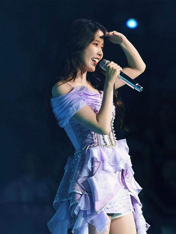 Iu Eunpa Performance Costume Purple Dress Female Lead Singer Stage Performance Outfit Polyester Fabric Ethnic Stage Costume