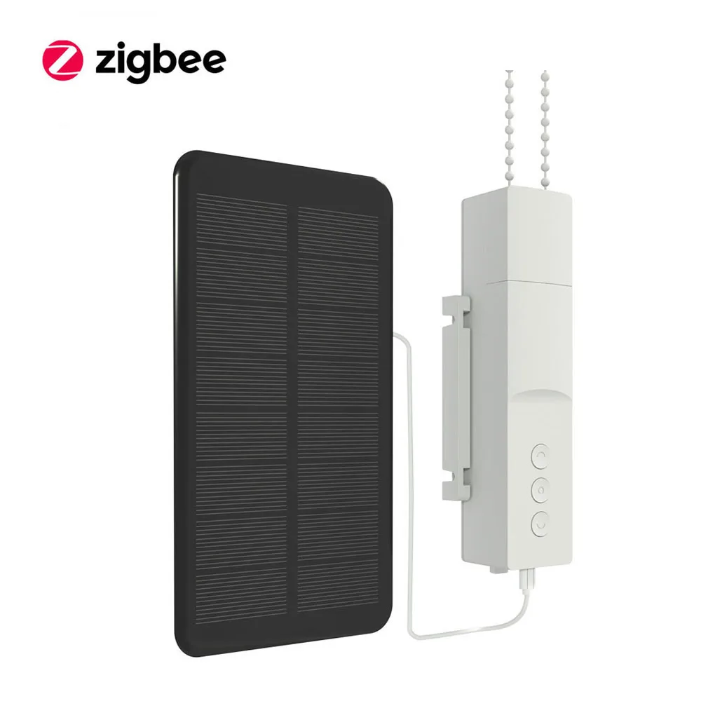 Zigbee Smart Blind Driver New Design Zemismart Motors with Solar Panel Work with Tuya APP Alexa Google Home Yandex Smart Home