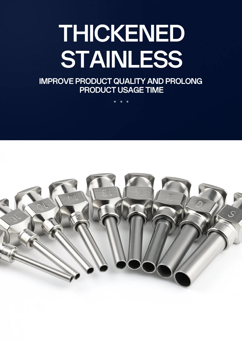 12er-Pack Industrielle Edelstahl-Dosiernadeln mit Stumpfer Spitze 0,5 Zoll Klebernadeln zum Nachfüllen von Kleberspritzen 8G-30G – Detail 2