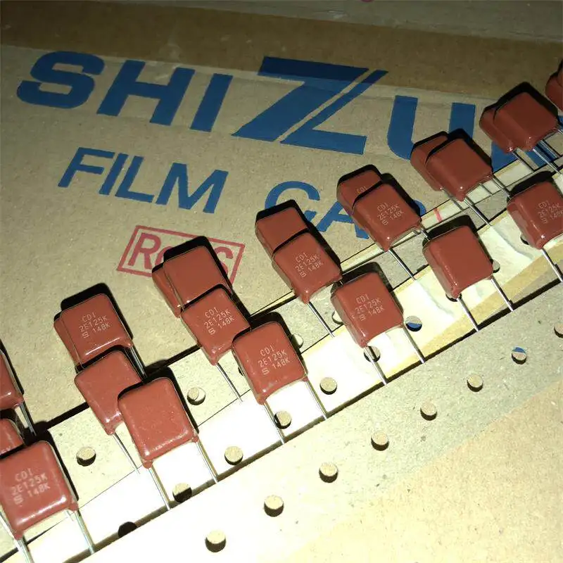 100pcs  Non-inductive Stacked Film Capacitor 2E125K for Speaker Crossover, SHIZUKI Japan 1.2UF 250V