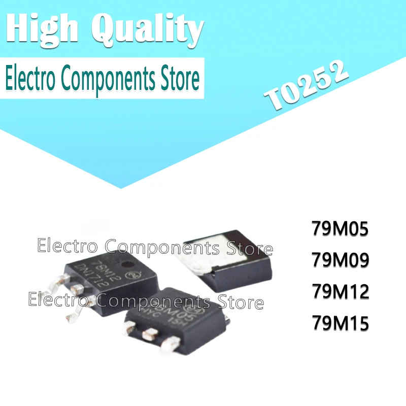 5PCS 79M05 79M09 79M12 79M15 TO252 3-Terminal 1.0A Negative Voltage Regulator TO-252 LDO Three-terminalpositive Diode SMD 1A