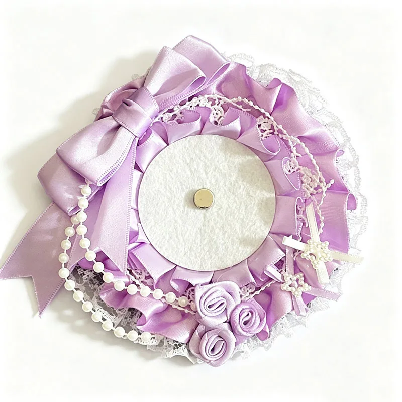 Handgefertigter Lolita Rosetten-Ansteckerhalter, niedlicher Anime Ita Bag Pin-Displayrahmen, Cosplay-Taschenzubehör zum Sammeln von Abzeichen und Pins