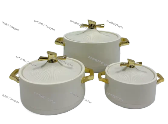 African 4 Piece Color Stainless Steel Plastic Pot Cookware Set Insulated Food Container for Kitchen