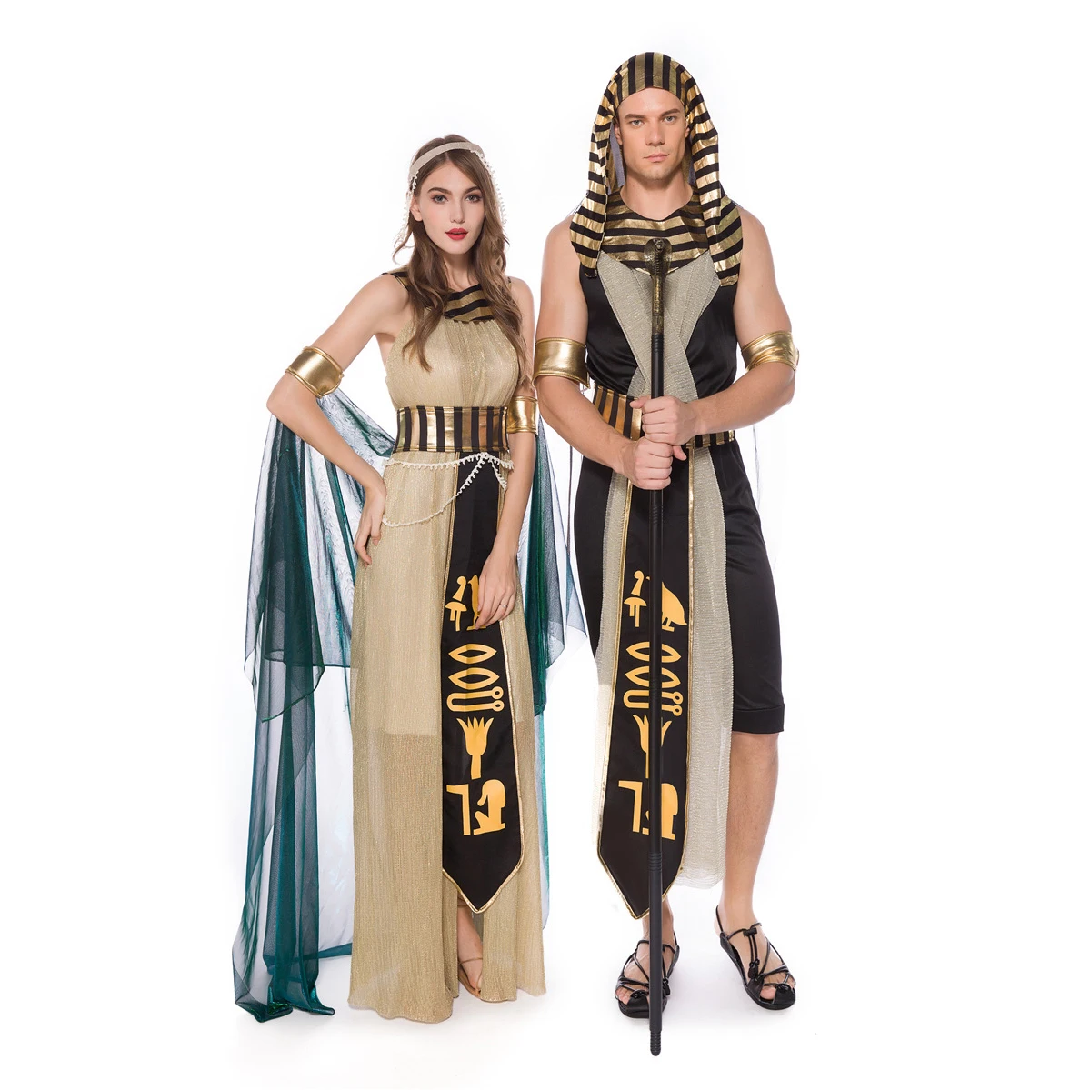 

Halloween Cleopatra Costume Egypt King Pharaoh Nile Queen Dress Gold Purim Party Mardi Gras Cosplay Beauty Fancy Dress