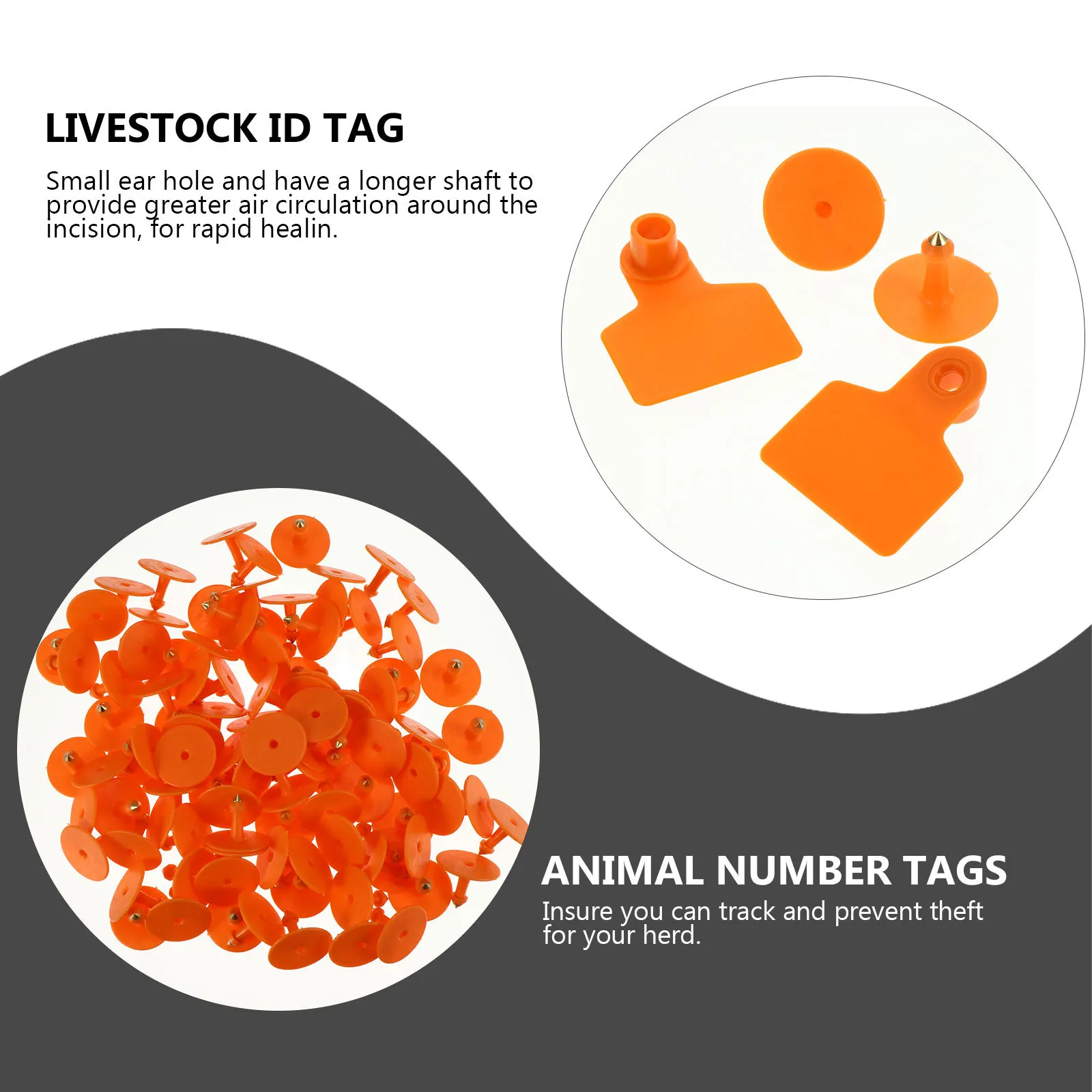 

100Pcs Bright Color Tpu Ear Tags Supplies Durable Lightweight Practical for Various Farm Animals Easy to Observe