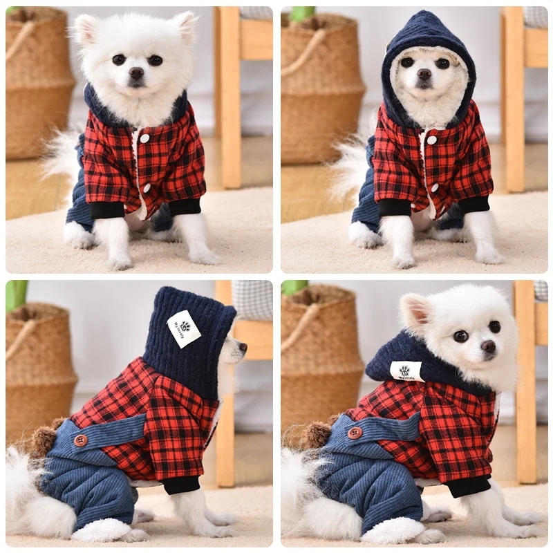 1pc Cozy Pet Jumpsuit - Padded Dog Coat for Autumn and Winter - Warm, Soft, and Comfortable Pet Clothing for Small to Large Bree