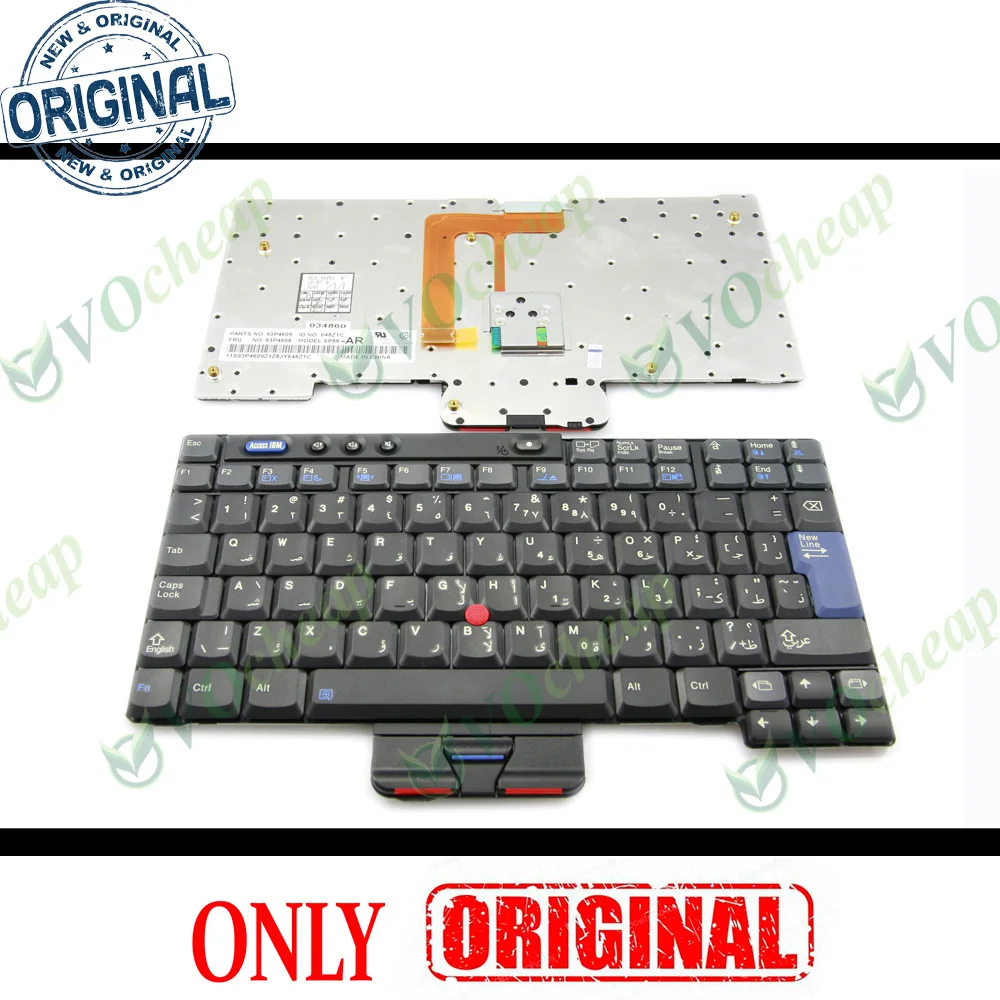 New Notebook Laptop Keyboard for IBM Thinkpad X40 X41 Black AR AB Arabic Layout - 93P4609 93P4608 648Z1C SP88-AR WLP-S8YBJ