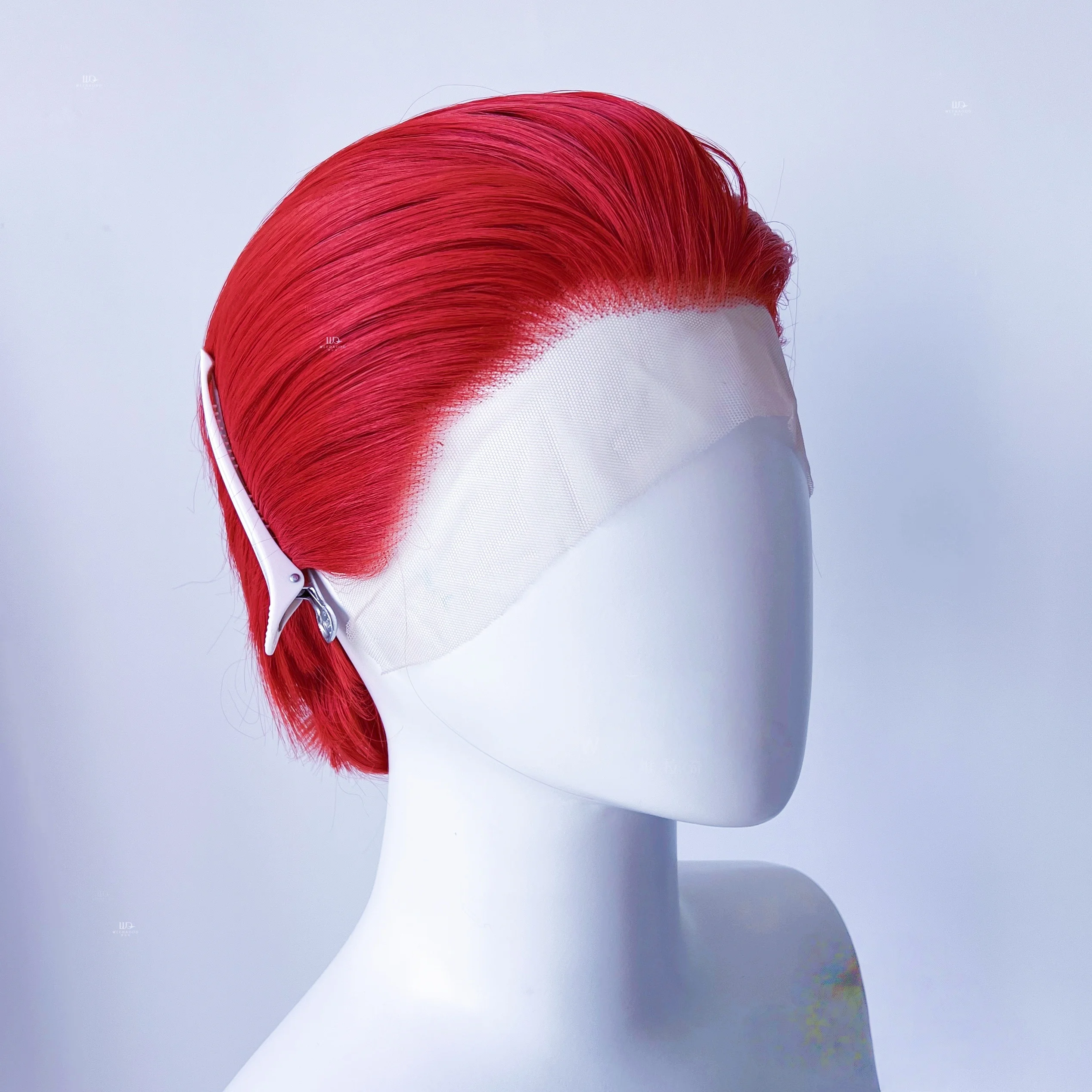 

Ashely Red Wig для мужчин 6-дюймовый короткий парик из волос 13*4 Парики спереди из высокотемпературных волокна Синтетические парики шнурка Suoh Mikoto Косплей