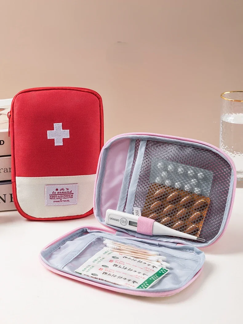 Portátil Medicina Bag, Kit de Primeiros Socorros, Kits de Emergência Médica, Organizador, Ao Ar Livre, Doméstico, Armazenamento Pílula, Viagem, Bonito