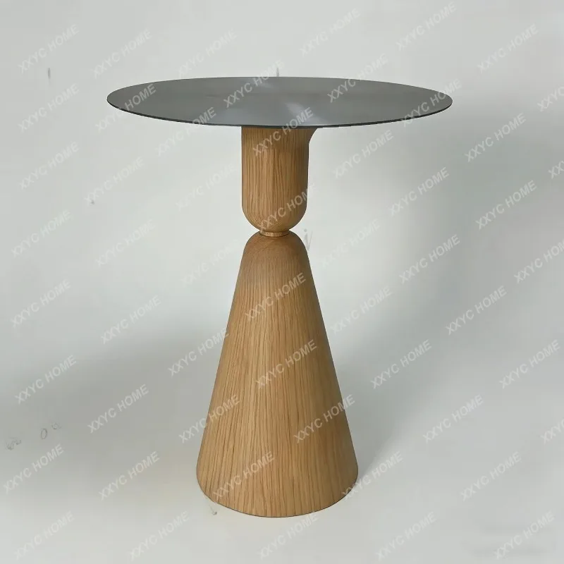 XX Log wind solid wood round edge table  creative movable small coffee table casual negotiation