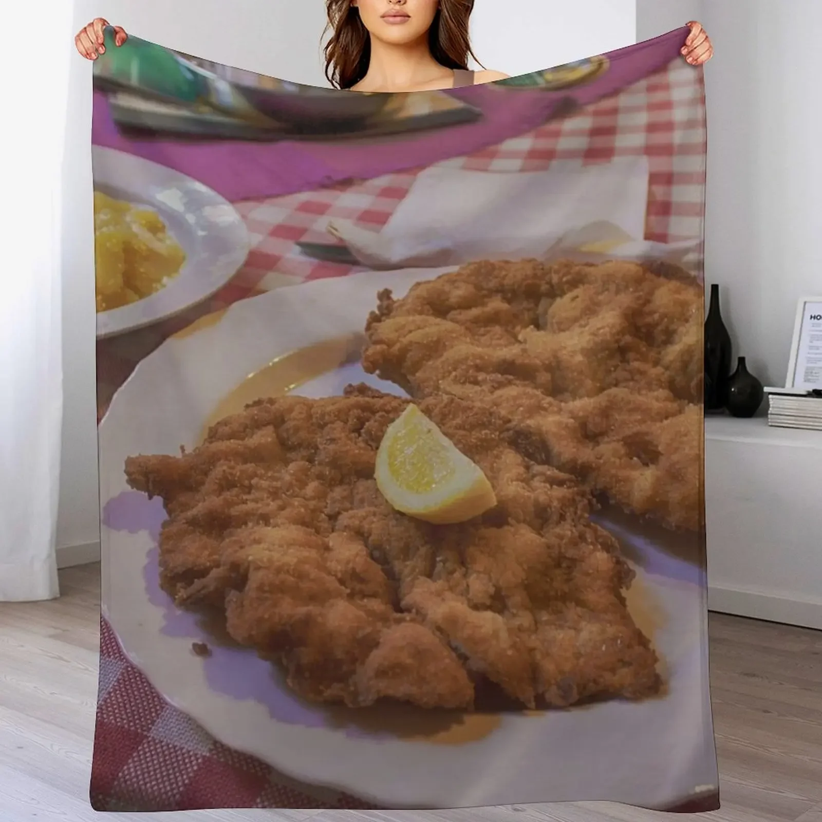 Wiener Schnitzel Vom Schwein Throw Blanket Retros Soft Beds Blankets