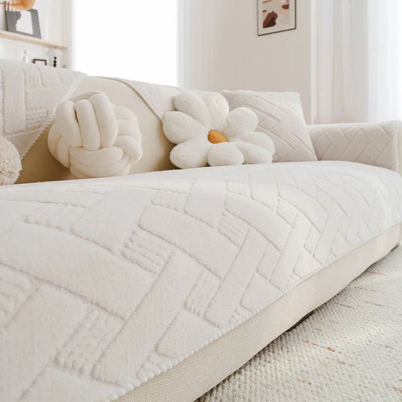 Light Luxury High-End Feel Autumn Winter Plush Sofa Cushion 2025 New One-Piece Non-Slip Sofa Cover Slipcover