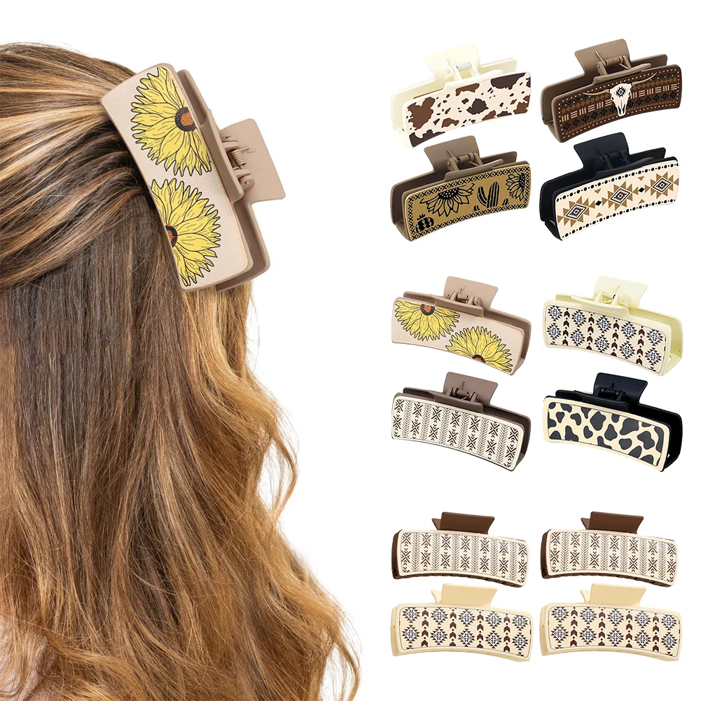 

3/4 упаковки зажимов для когтей, прямоугольные зажимы для челюстей сильной фиксации, нескользящие для густых тонких волос, аксессуары для волос для женщин и девочек