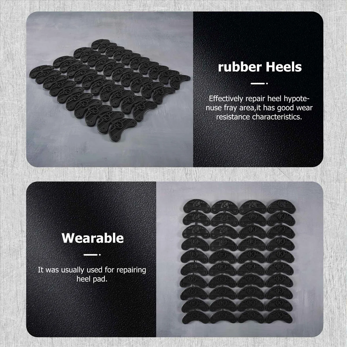 20/2Pair Rubber Shoes Heel Toe Plates Taps Sole Protectors Repair Horseshoe Offset Sole Anti Slip Heel Patch Repair Shoe Materia