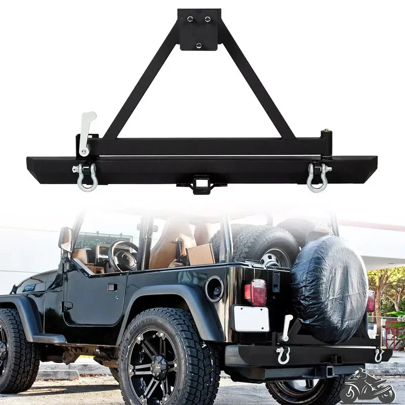 

Rear Bumper WITH Tire Cer Hitch Receiver Fit 1987-2006 Wrangler TJ YJ
