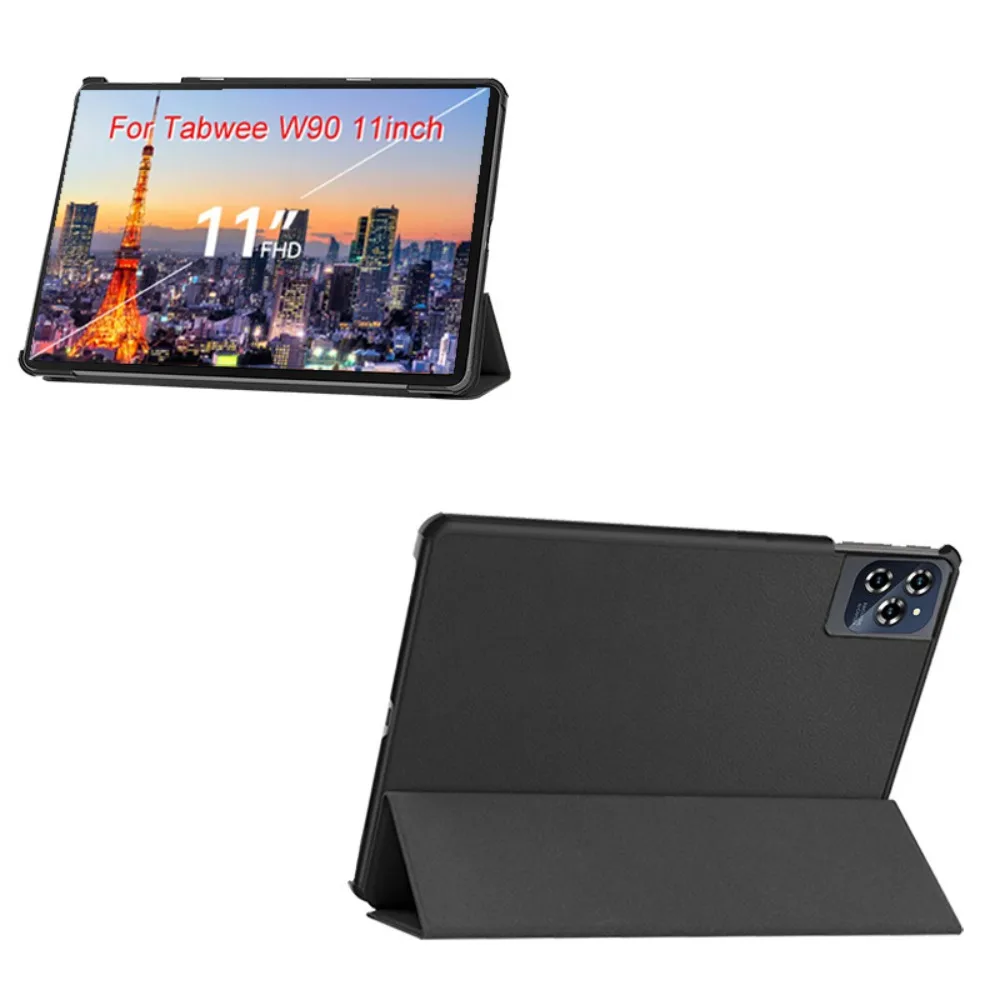 Etui na tablet Funda Tabwee W90 2025 11 cali, inteligentne etui z trzema składanymi nóżkami, magnetyczna osłona z twardą tylną obudową PC — zdjęcie produktu 2