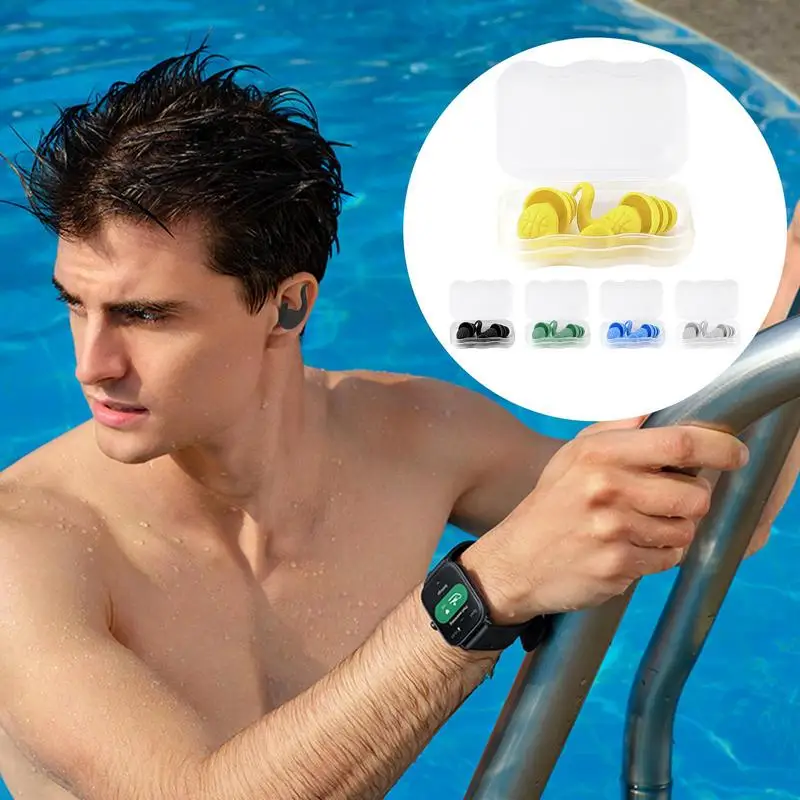 Noise Cancelling Ear Plugs Horn-Shaped Waterproof Silicone Earplugs Soft Ergonomic Ear Plugs Men & Women Earplugs For Swimming