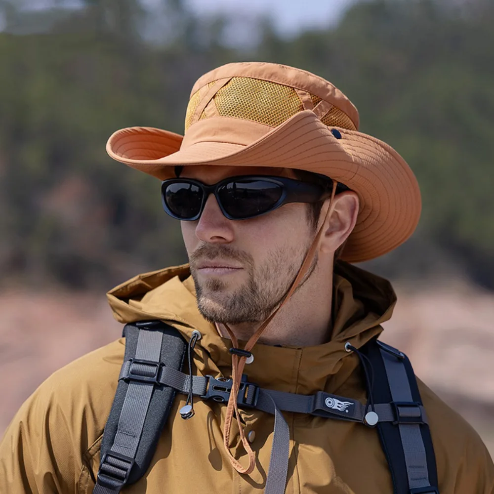 

Simple Nylon Mesh Fisherman's Hat Quick-dry Waterproof Folding Bucket Hat UV Protection Sunshade Sun Hat Summer