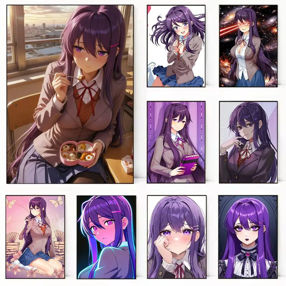 

DDLC-C Girl Y-Yuri Poster Versatile HD Waterproof Wall Art Self-Adhesive Decor for Any Space Ideal Gift