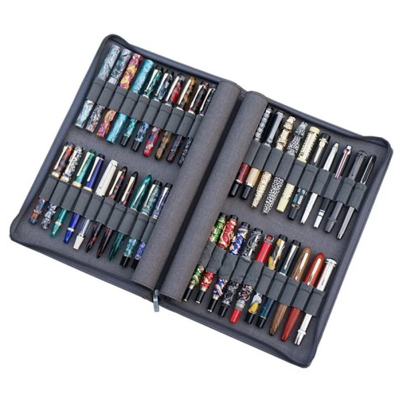 

A+ KACO 40 Slots Pen Case for Fountain Pen Gray Pen Bag Business Style Waterproof