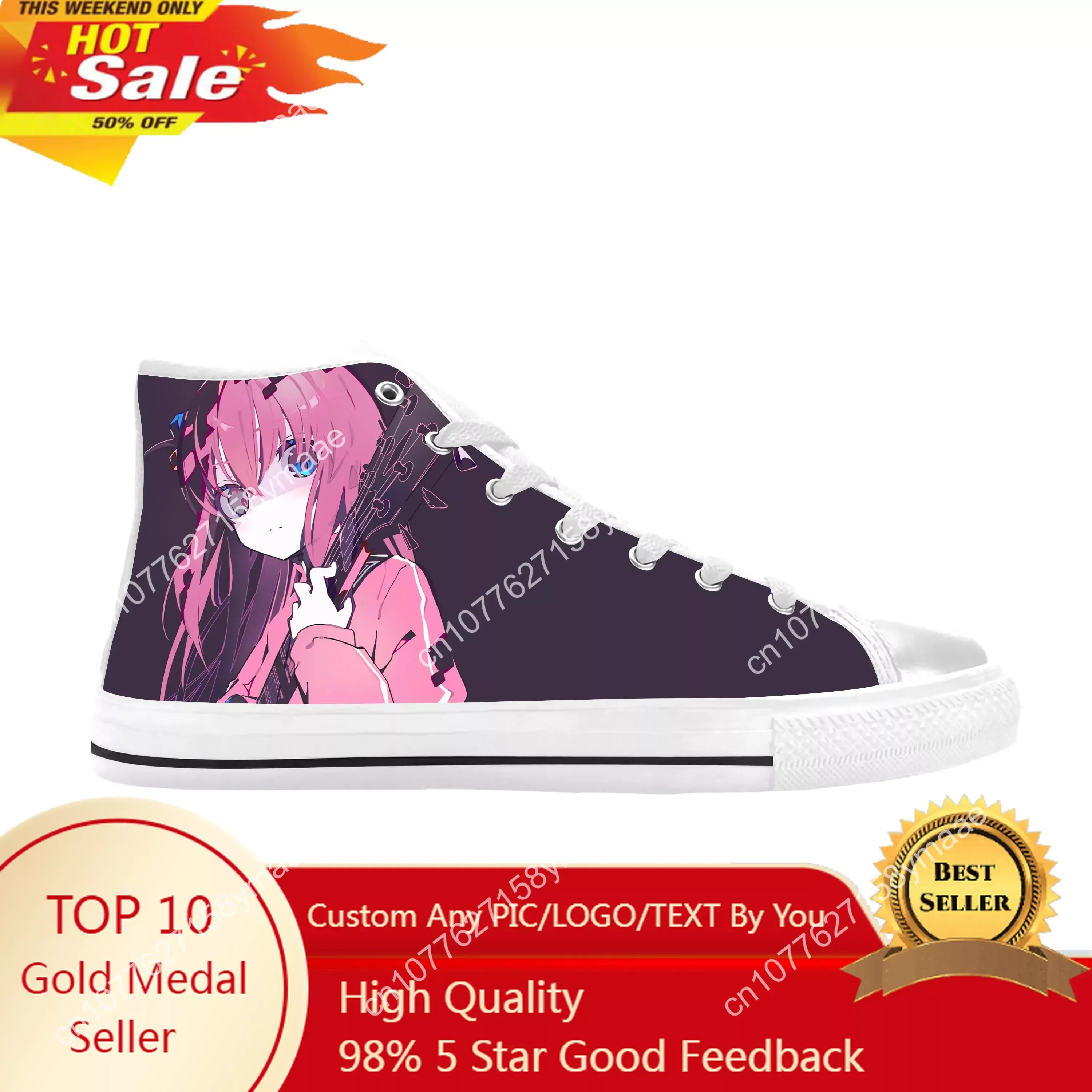 

Gotoh Hitori Bocchi the Rock Anime Cartoon Manga Casual Cloth Shoes High Top Comfortable Breathable 3D Print Men Women Sneakers