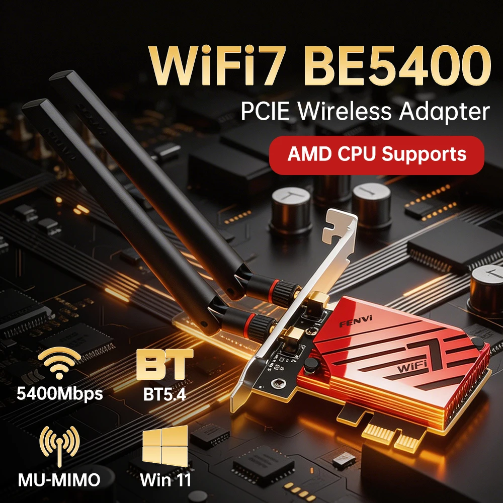 wifi-7-mt7925-pcie-アダプター-be6500-トライバンド-24g-5g-6ghz-bt-54-ワイヤレス-ネットワーク-カード-6500m-6dbi-アンテナ付き-win-10-11-用