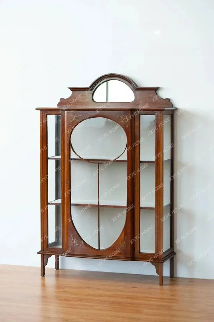 

Европейский ретро-шкаф из массива дерева с резьбой, винтажный, для дома, неоклассический, средневековый, с ручной росписью, буфет для столовой, винный шкаф