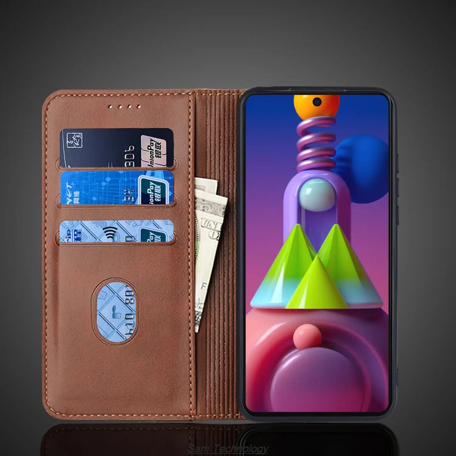 Magnetic attraction Leather Case for Samsung Galaxy M51 Holster Flip Cover Case Wallet Phone Bags Fundas Coque