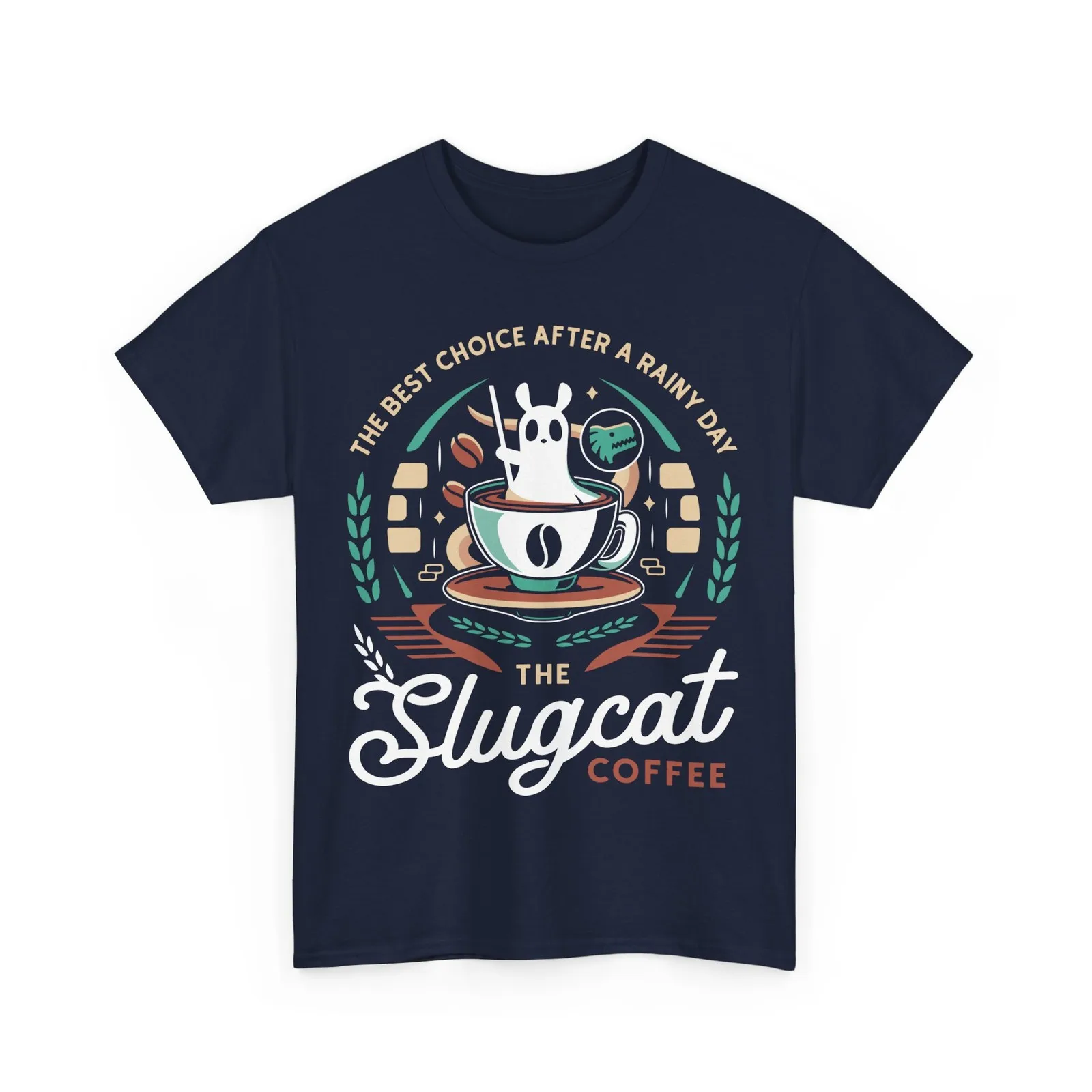 Slugcat Coffee Emblem Unisex T-Shirt. Rain World Video Game. Rainworld. Lizard.