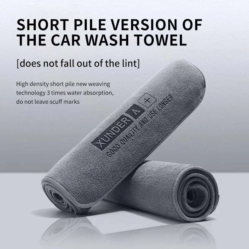 High-End Car Wash Microfiber Toalha, Limpeza, Secagem De Pano, Dupla Camada, Grossa, Absorção De Água, Pano De Carro, Pelúcia, 1, 2 Pcs