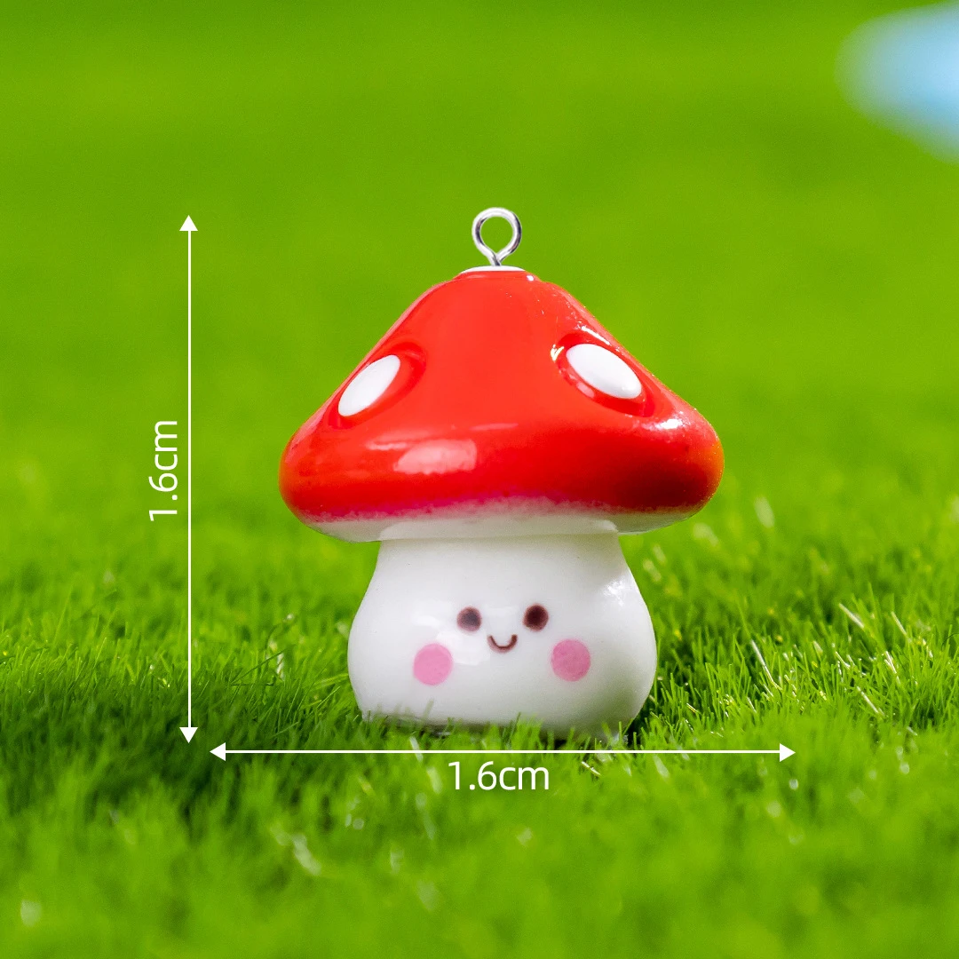 10pcs Kawaii Vegetable Mushroom Resin Charms Kawaii Cute Small Pendants Crafts Decor DIY Earring Jewelry Making C462