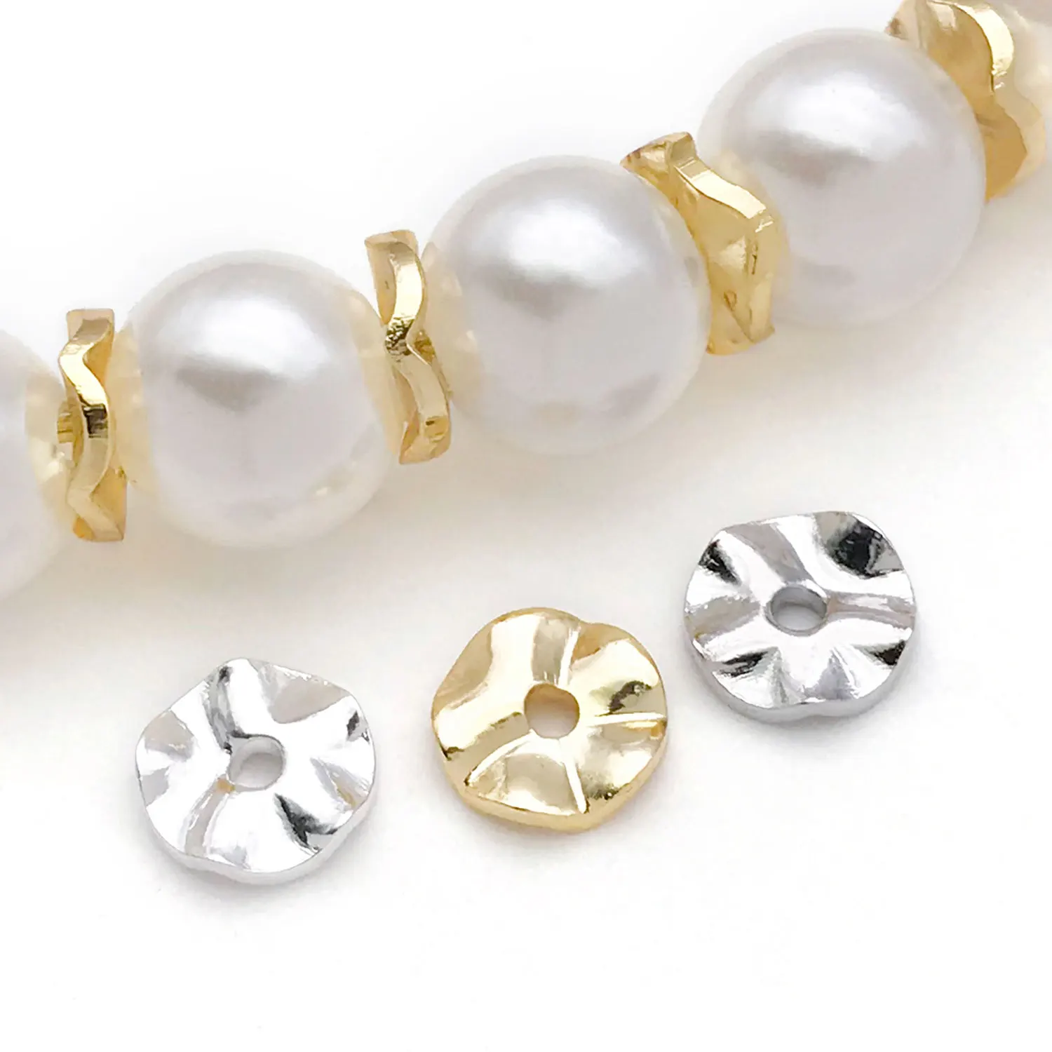 20 قطعة 18K الذهب الحقيقي مطلي النحاس خزر عازل ، فاصل متموج ل سوار ذاتي الصنع قلادة أقراط صنع المجوهرات اكسسوارات #4