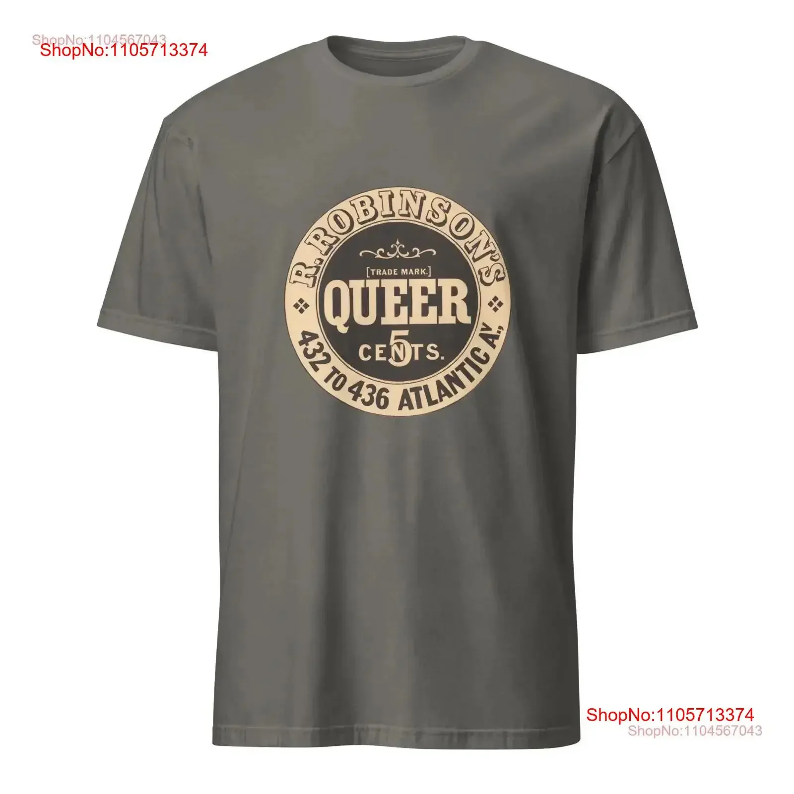 Robinson s Soda Water T Shirt Vintage Queer 5 Cents Logo Design Cotton Retro Style for Beverage Enthusiasts vintage Washed