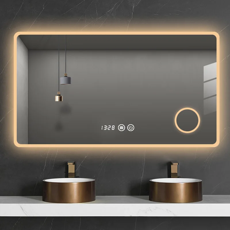 Factory Price Led Illuminated Bathroom Mirror Fogless Backlit Home Decoration Wall Mounted Lighted Mirror Wall Hanging Rectangle