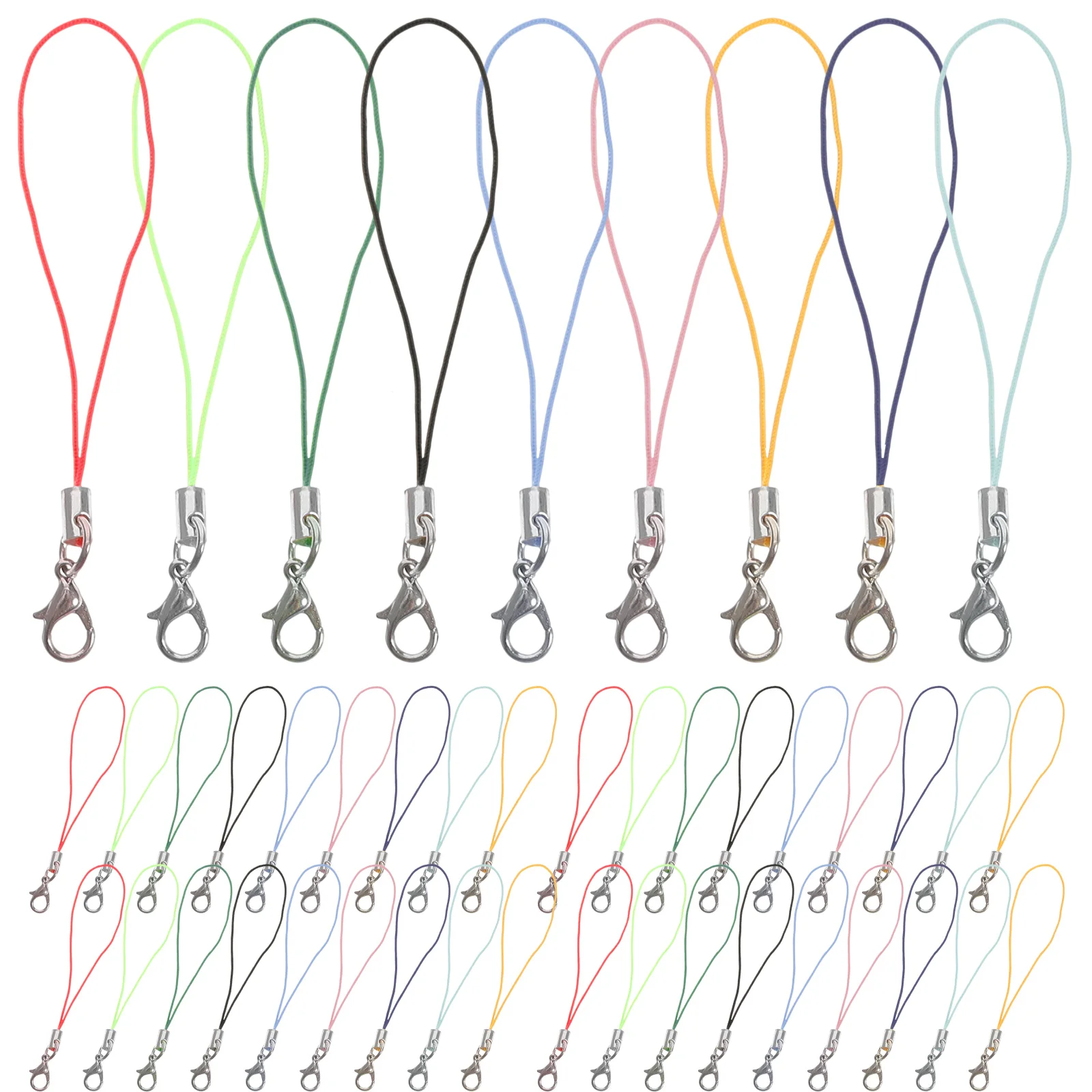 100 Pcs Phone Lanyard Cell Straps Charm with Hook Mobile Wristband 700X050X020CM Lariat Lobster Clasp