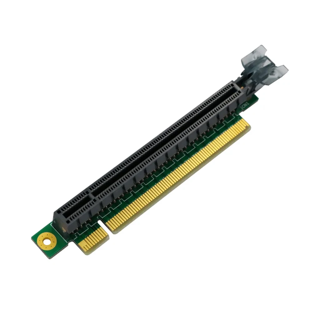 1x PCIe 90 Degree Right Angle 180 Degree Flat Insertion PCI-e PCI Express 16X Extender Riser Adapter Card for 1U 2U PC Server