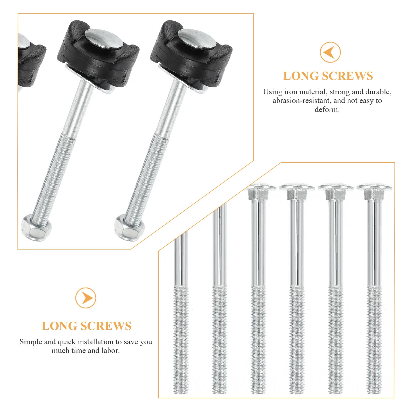 

12pcs Trampoline Screws Fixator Set Durable Children Safety Anti Falling Long Accessories Replacement Parts Tools Jumping
